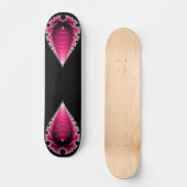 Abstract roze fractal op zwarte skateboard Deck (Voorkant)