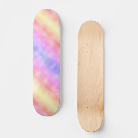Abstract Roze Geel en Paars Persoonlijk Skateboard (Voorkant)
