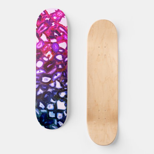 Abstract roze geodepatroon persoonlijk skateboard (Voorkant)