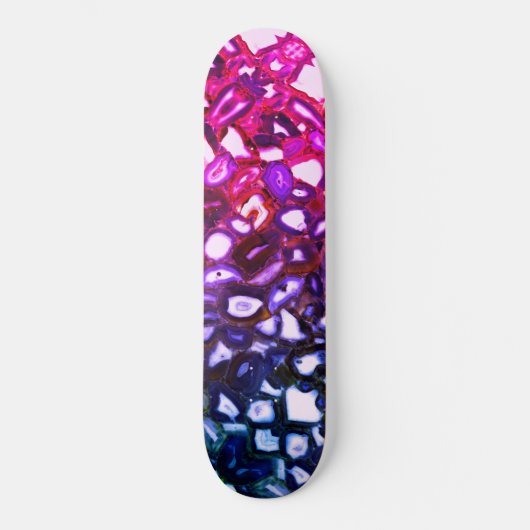 Abstract roze geodepatroon persoonlijk skateboard (Voorkant)