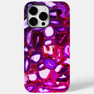 Abstract roze geodepatroon, roze agates Case-Mate iPhone 14 pro max hoesje