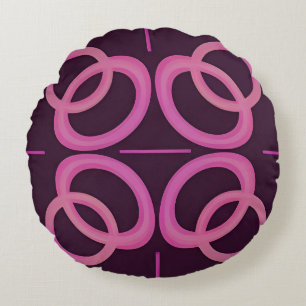 Abstract Roze Geometrisch Cirkelpatroon Rond Kussen