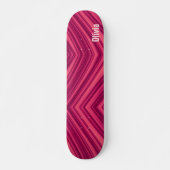Abstract Roze Gestreept Patroon met Naam Sjabloon Persoonlijk Skateboard (Voorkant)