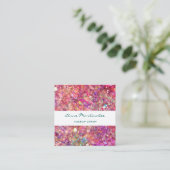 Abstract Roze Glitz Square Visitekaartje (Staand voorkant)