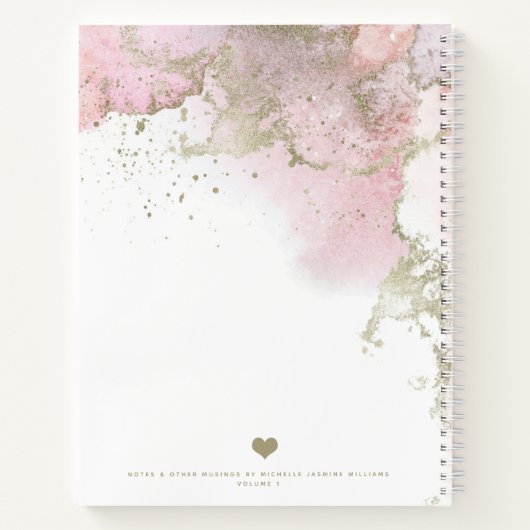 Abstract Roze & Gold Modern Monogram Notitieboek (Achterkant)