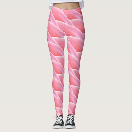 Abstract roze golfpatroon leggings (Voorkant)
