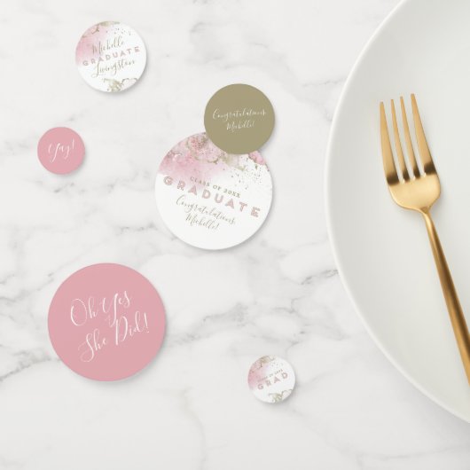 Abstract Roze & Goud Afstuderen Confetti (Groep)