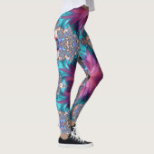 Abstract Roze Goud Grijs Aqua Running Jogging Leggings (Rechts)