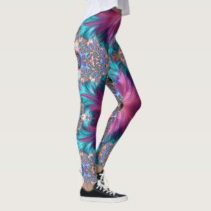 Abstract Roze Goud Grijs Aqua Running Jogging Leggings