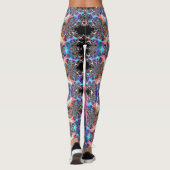 Abstract Roze Goud Grijs Aqua Running Jogging Leggings (Achterkant)