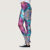 Abstract Roze Goud Grijs Aqua Running Jogging Leggings (Links)