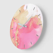 Abstract roze goud zonder cijfers Grote klok (Hoek)