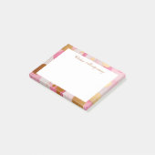 Abstract roze gouden cirkels gepersonaliseerd post-it® notes (Schuin)