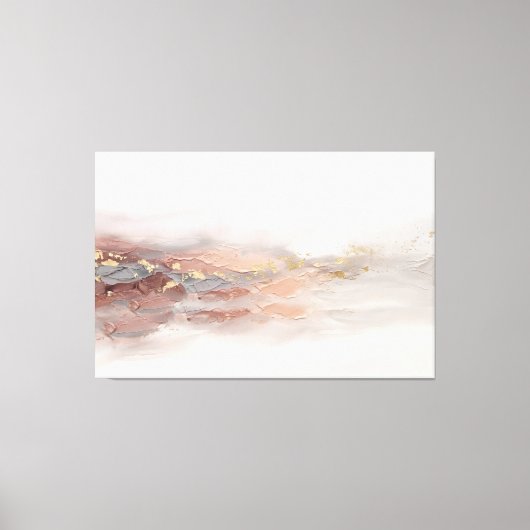 Abstract Roze Gouden Landschap Modern Minimalistis Canvas Afdruk (Voorkant)