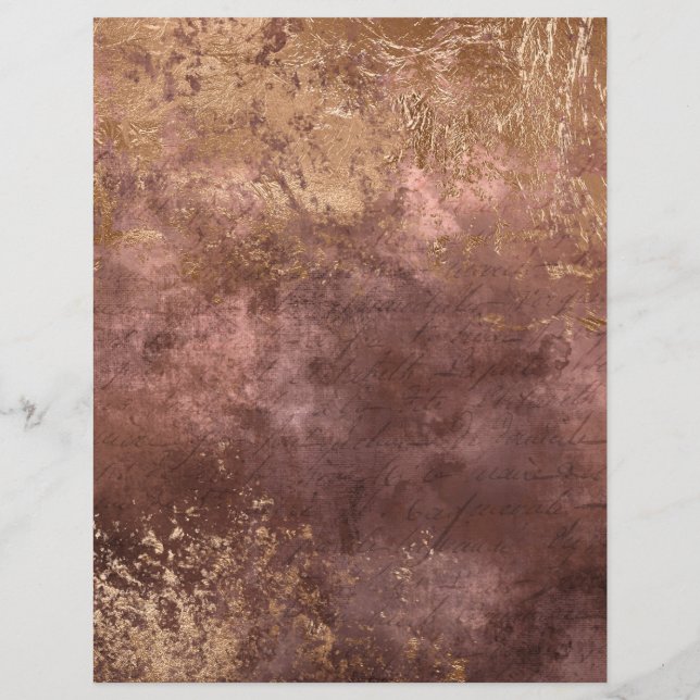 Abstract Roze Gouden Texturen Scrapbook Papiervel (Achterkant)