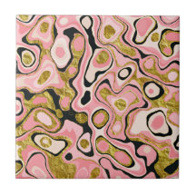 Abstract roze goudkleurig glitter-marmereffect