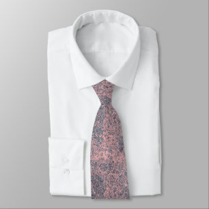Abstract Roze Grijs Webby Tie Dye Stropdas