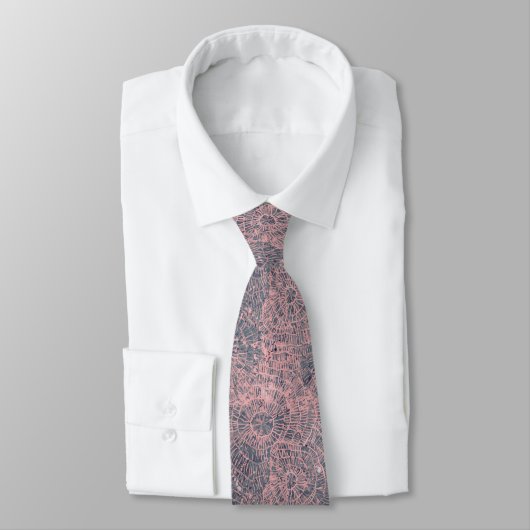 Abstract Roze Grijs Webby Tie Dye Stropdas (Gebonden)