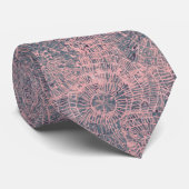 Abstract Roze Grijs Webby Tie Dye Stropdas (Opgerold)
