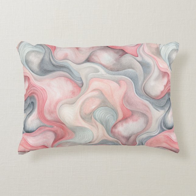“Abstract roze & grijze accentkussen Accent Kussen (Voorkant)
