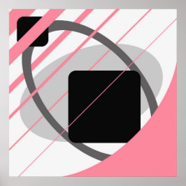 Abstract Roze grijze off-White zwarte AP0002 Poster