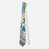 Abstract roze, groen, blauw en wit stropdas (Voorkant)