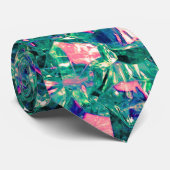 Abstract Roze Groen Patroon Stijlvol Modern Gift Stropdas (Opgerold)