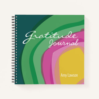 Abstract Roze Groen Waterverf Dankbaarheid Journaa Notitieboek