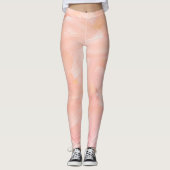 Abstract roze hand geschilderd. Elegant zwarte pen Leggings (Voorkant)