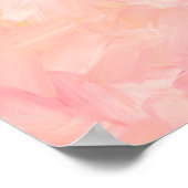 Abstract roze hand geschilderd. Elegant zwarte pen Poster (Hoek)