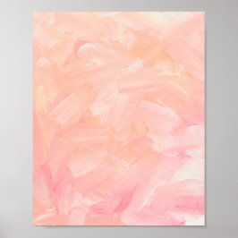 Abstract roze hand geschilderd. Elegant zwarte pen Poster