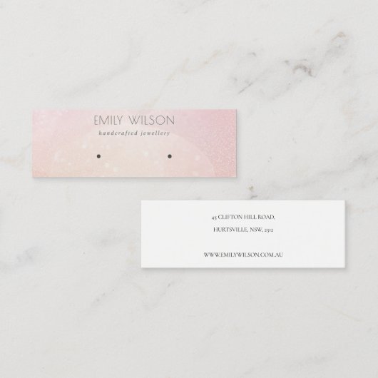 Abstract roze holografisch achterscherm mini visitekaartje (Voorkant / Achterkant)