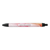 Abstract Roze Inkt Verf Gepersonaliseerd Zwarte Inkt Pen (Voorkant)