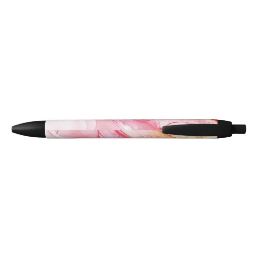 Abstract Roze Inkt Verf Gepersonaliseerd Zwarte Inkt Pen (Achterkant)
