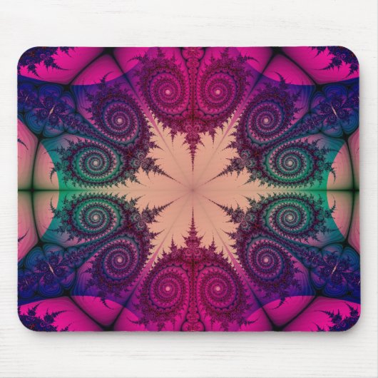 Abstract Roze Kaleidoscoop Fractal design Muismat (Voorkant)