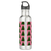 Abstract roze kerstboom waterfles (Achterkant)