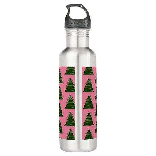 Abstract roze kerstboom waterfles waterfles (Achterkant)