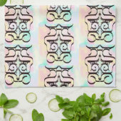 Abstract roze kleurenpatroon bevestigen theedoek (Gevouwen)