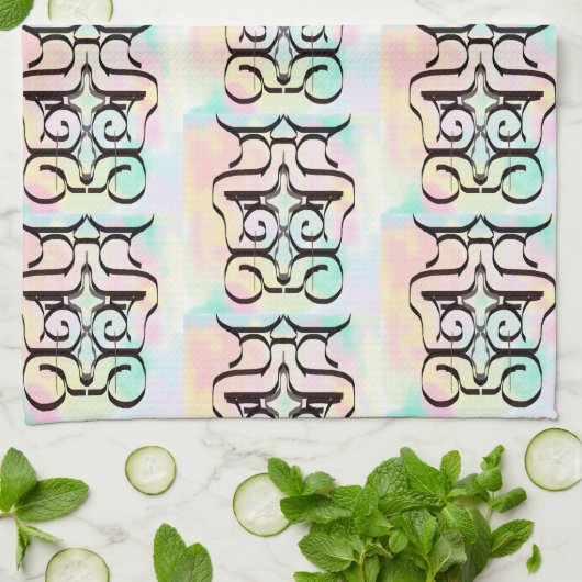 Abstract roze kleurenpatroon bevestigen theedoek (Gevouwen)