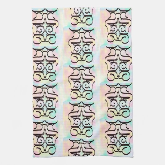 Abstract roze kleurenpatroon bevestigen theedoek (Verticaal)