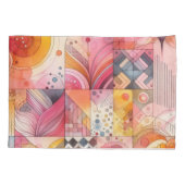 Abstract Roze Kleurrijk Geometrisch Ontwerp Kussensloop (Achterkant)
