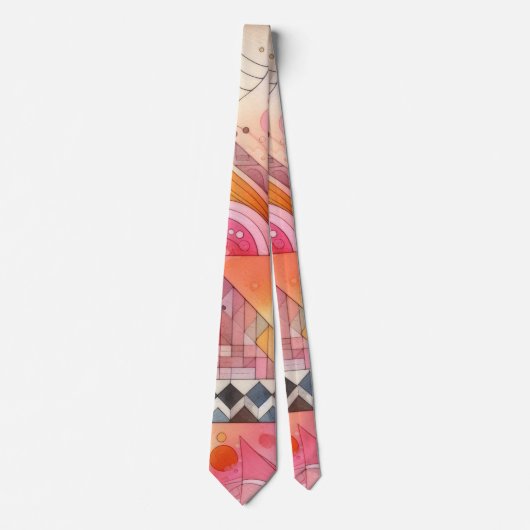 Abstract Roze Kleurrijk Geometrisch Ontwerp Stropdas (Voorkant)