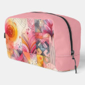 Abstract Roze Kleurrijk Geometrisch Ontwerp Toilettasje (Rechterhoek)