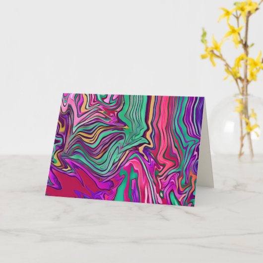 Abstract roze kleurrijke Modern Blank Kaart (Gele Bloem)