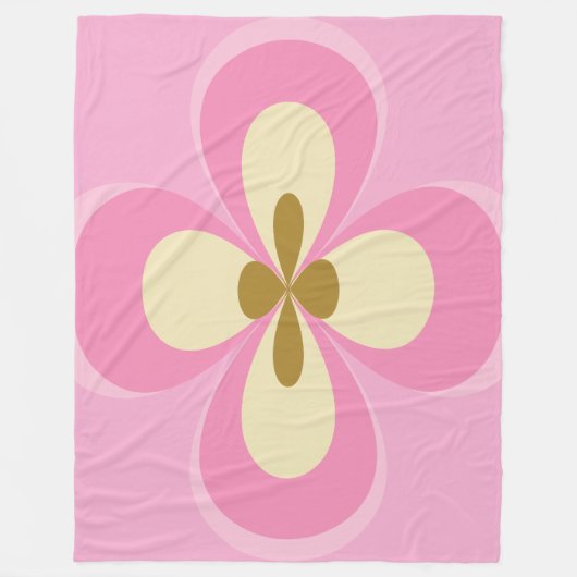Abstract Roze Kunst Fleece Deken (Voorkant)