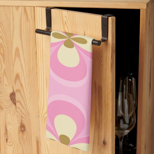 Abstract Roze Kunst Theedoek (Derde Gevouwen)
