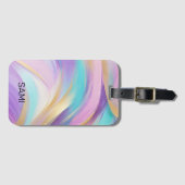 Abstract Roze Lila Turquoise Gold Bagagelabel (Voorkant (horizontaal))