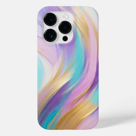Abstract Roze Lila Turquoise Gold Case-Mate iPhone Case (Achterkant)