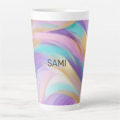 Abstract Roze Lila Turquoise Gold Latte Mok (Voorkant)