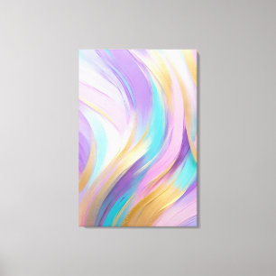 Abstract Roze Lila Turquoise Goud Canvas Afdruk